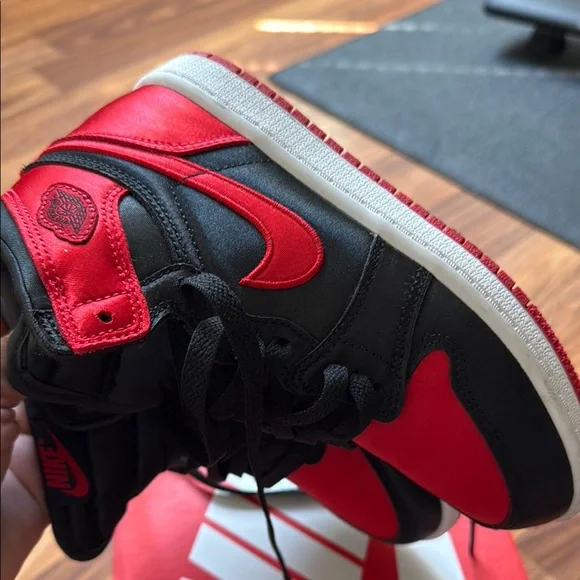 Nike Black and Red High-Top Sneakers - Picture 4 of 6